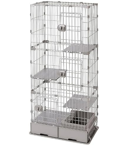 Amazon.co.jp: 猫 ケージ 3段 トイレ付き ハンモック付き キャット